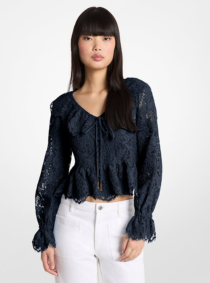 Corded Floral Lace Blouse | Michael Kors US
