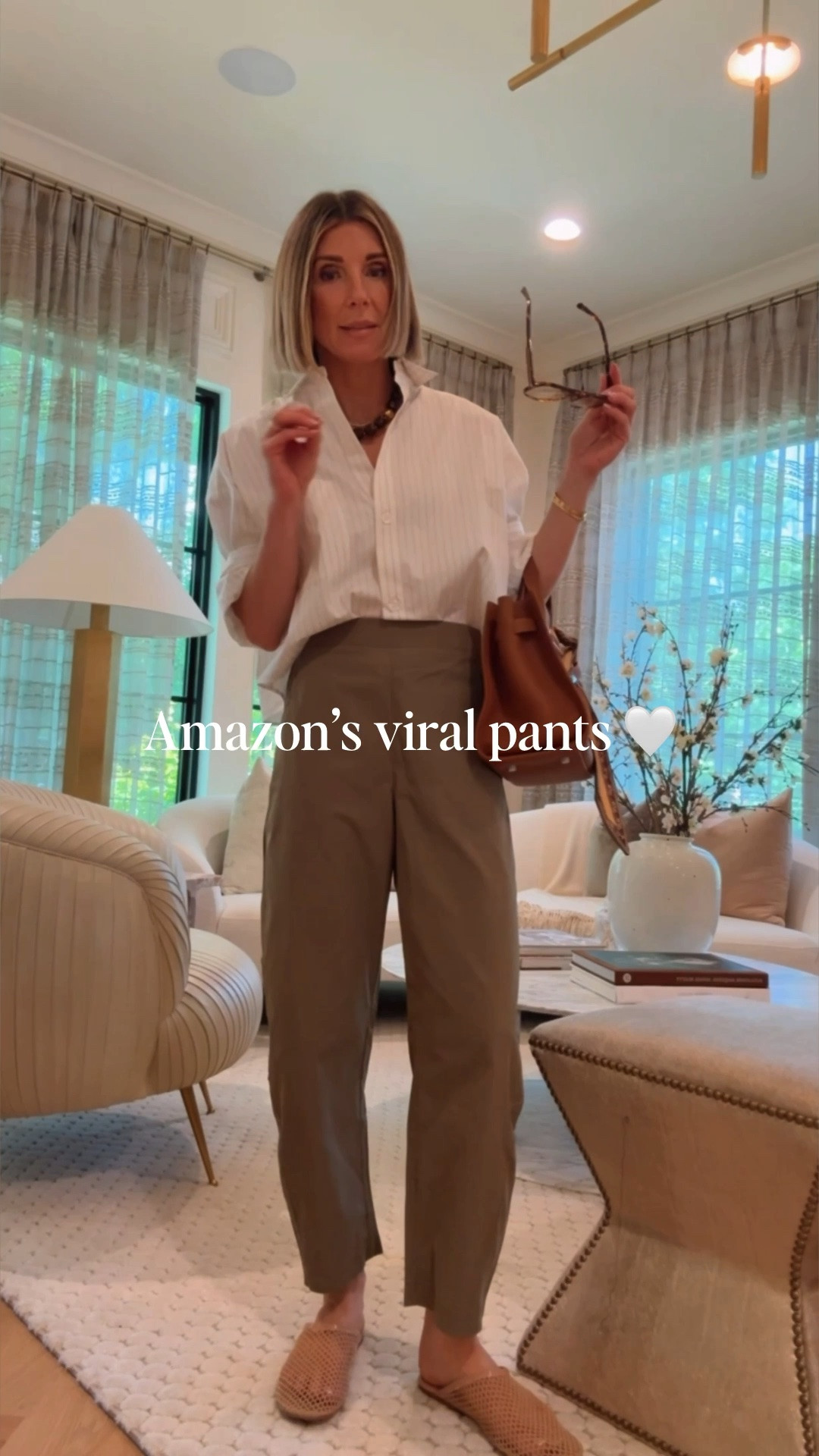 So impressed with these @amazon pants! I'm 5'7 wearing size small and these fit tts