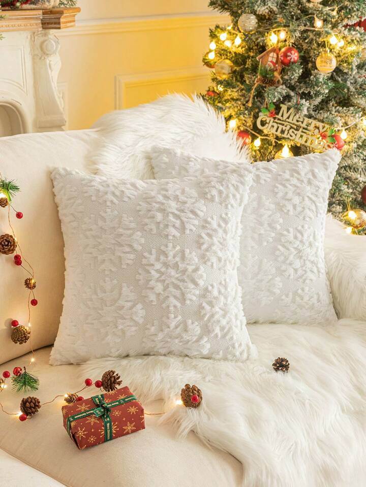 1 Stück Kissenbezug Mit Schneeflocke Bestickt | SHEIN