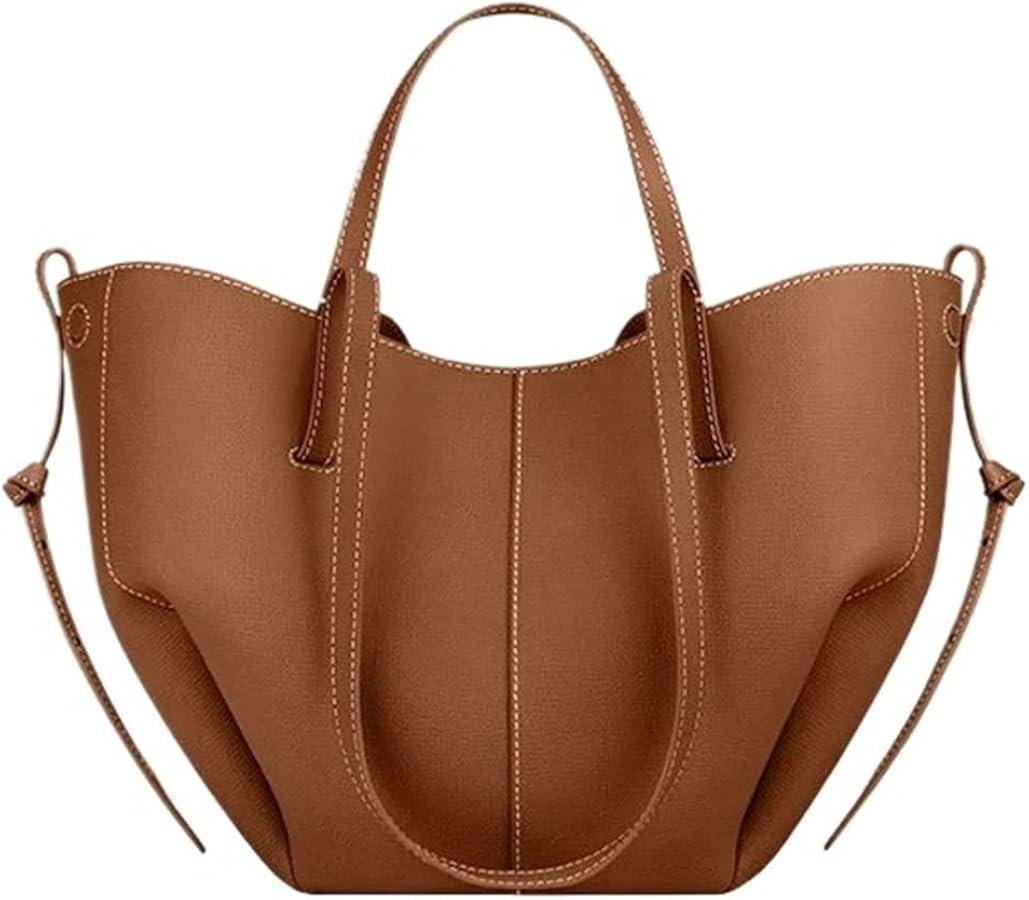 Compatible For Women's large capacity leather hand-held wing bag, pleated underarm tote casual | Amazon (US)