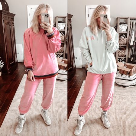 Ascot and Hart, comfy outfit, velour set, hoodie, golden goose, oversized sweatshirt, pink set, casual outfit 

#LTKSeasonal #LTKFind #LTKstyletip