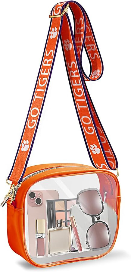 Clear Bag for Stadium Events, Game Day GO TIGERS Clear Crossbody Purse, Stadium Approved Clear Ba... | Amazon (US)