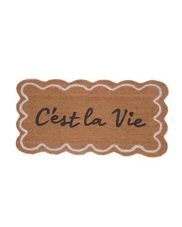 20x40 C Est La Vie Scallop Shaped Coir Doormat | TJ Maxx