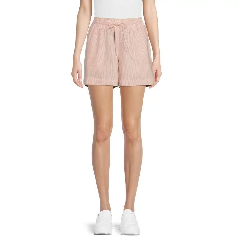 Time and Tru Women's Pinstripe Pull On Shorts | Walmart (US)
