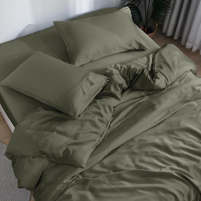 DOZ Sheet Set, 100% Viscose derived from Bamboo, Organically Grown, Buttery Soft, Cooling Sheets,... | Amazon (US)