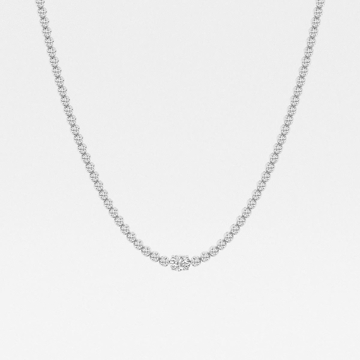 10 ctw Oval Lab Grown Diamond Single Station Tennis Necklace
					    
							
								14K White ... | Grown Brilliance