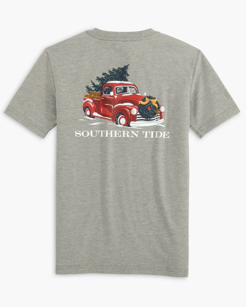 Kids Heather Snowy Truck T-Shirt | Southern Tide