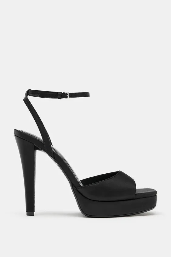 SATIN-FINISH PLATFORM SANDALS | Zara US