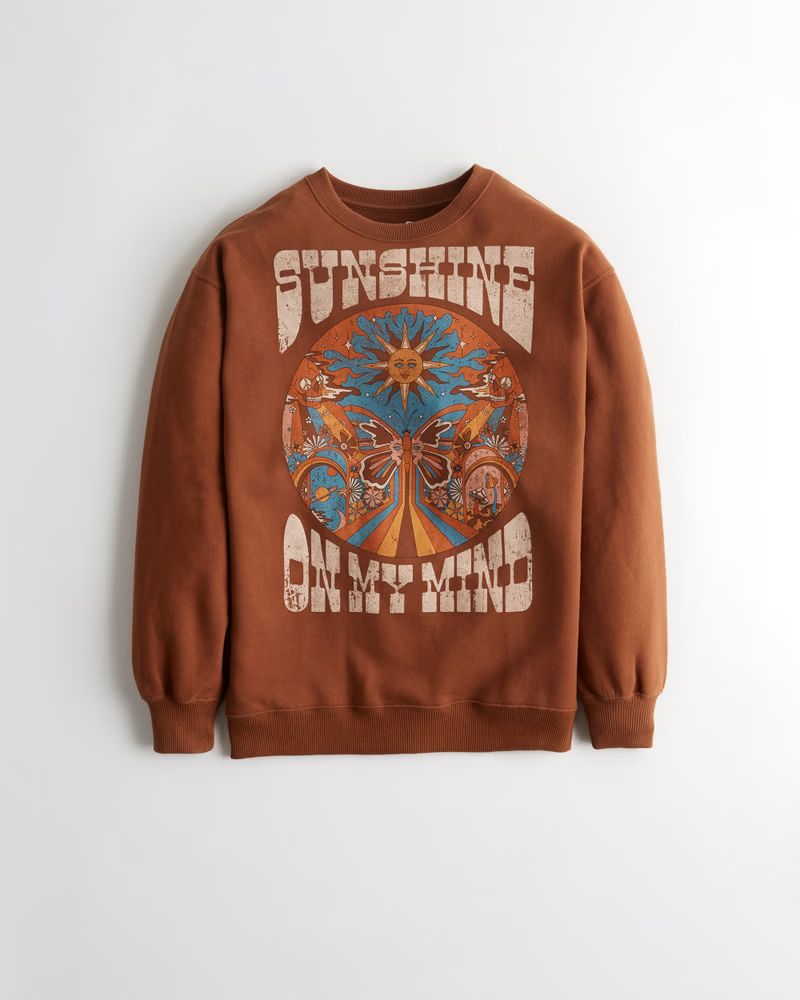 Oversized Retro Graphic Crew Sweatshirt | Hollister (US)