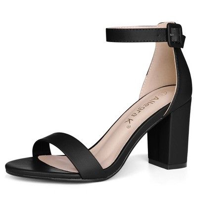 Allegra K Women Open Toe Chunky High Heel Ankle Strap Sandals | Target