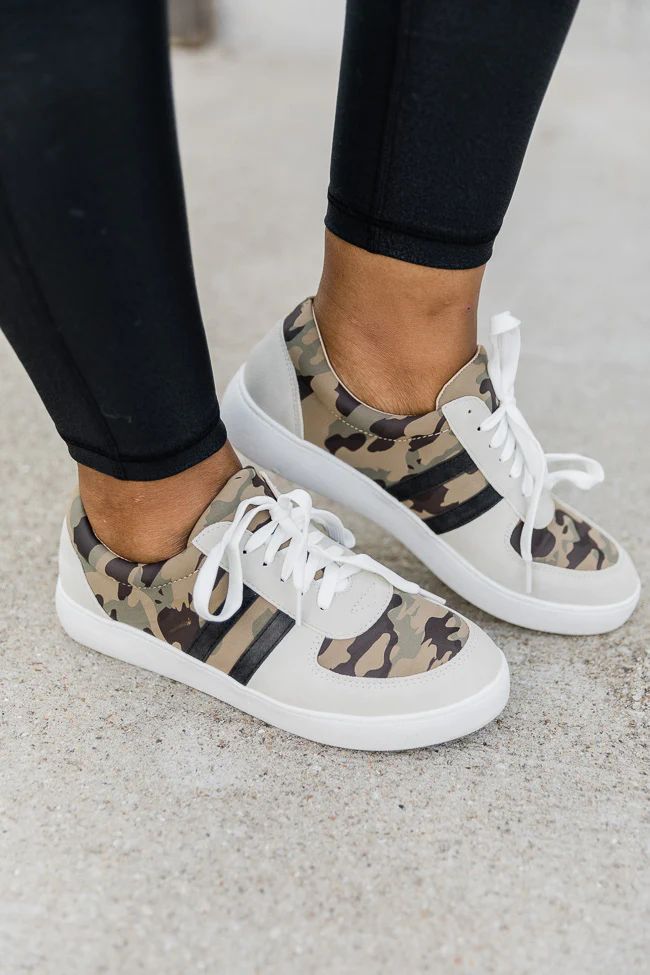 Stella Green Camo Lace Up Sneakers | The Pink Lily Boutique
