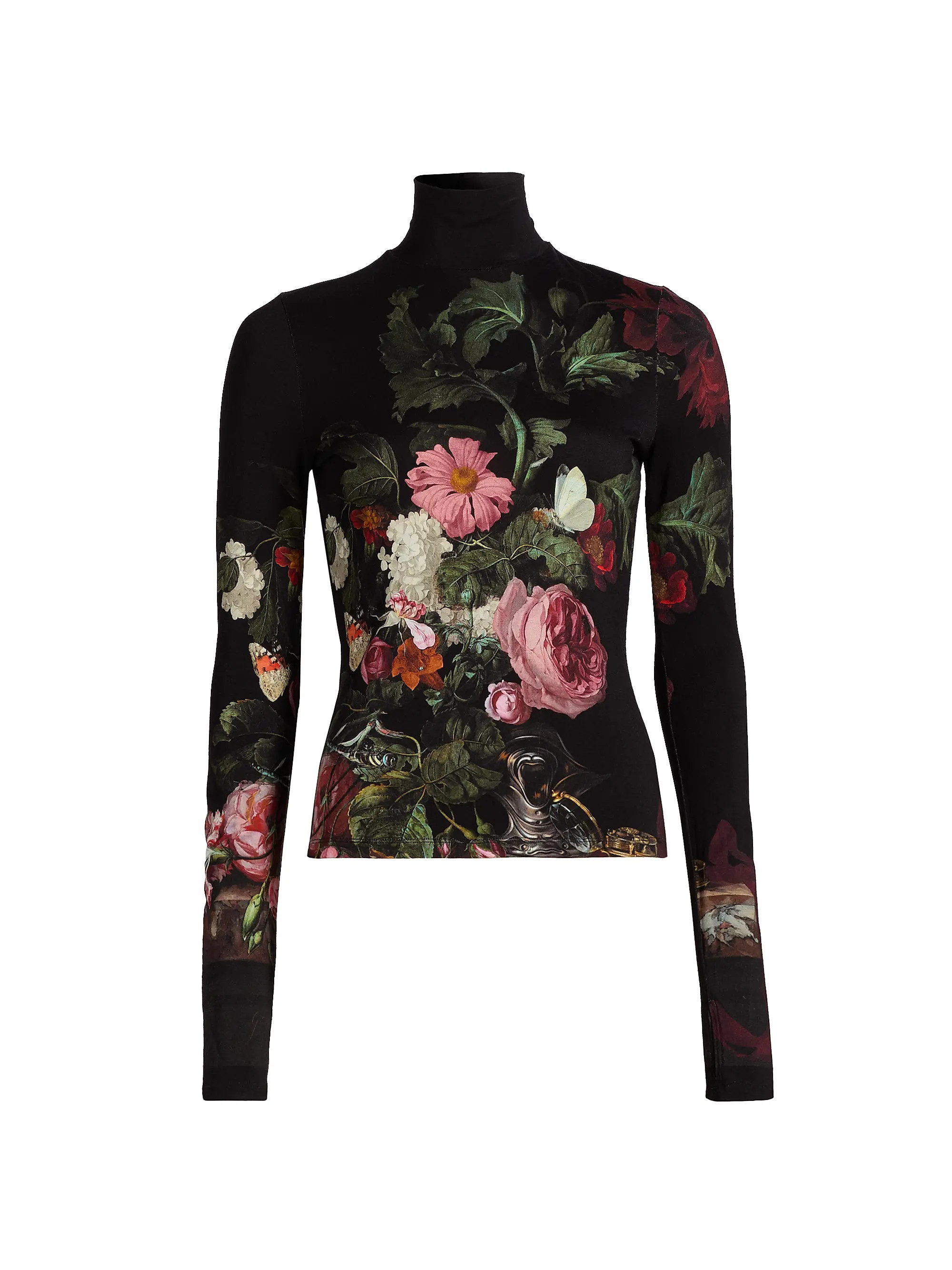 Delaina Floral Jersey Long-Sleeve Turtleneck | Saks Fifth Avenue