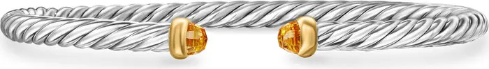 Cable Flex Bracelet in Sterling Silver with 14K Yellow Gold, 4mm | Nordstrom