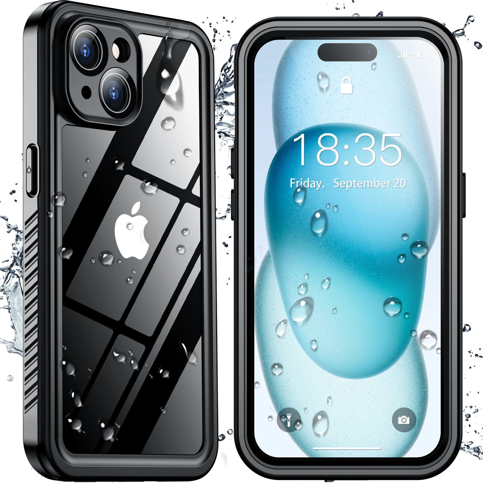 SPIDERCASE for iPhone 15 Case Waterproof, Built-in Lens & Screen Protector, Full Heavy Duty Prote... | Amazon (US)