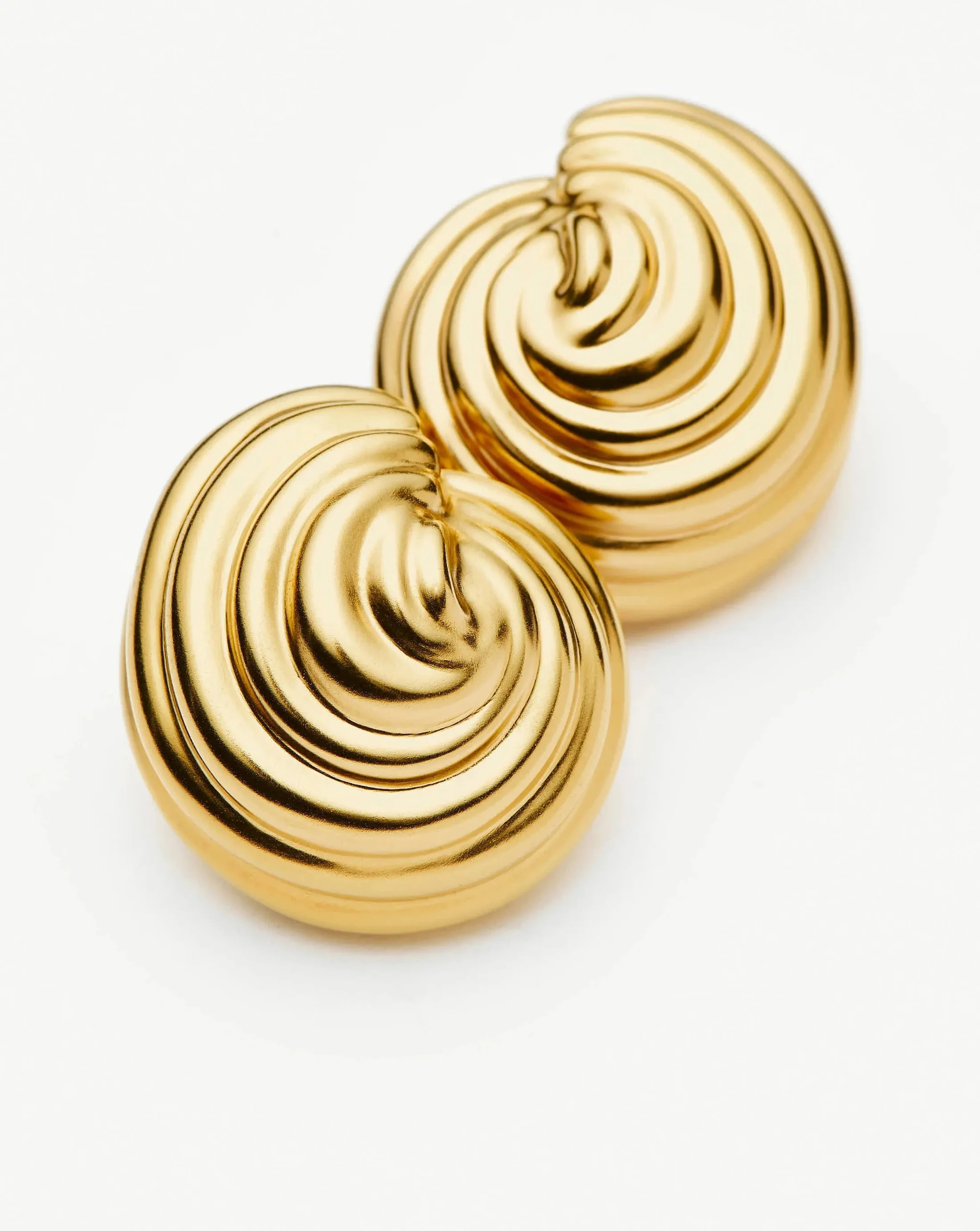 Spiral Dome Oversized Stud Earrings | 18ct Gold Plated Earrings | Missoma US