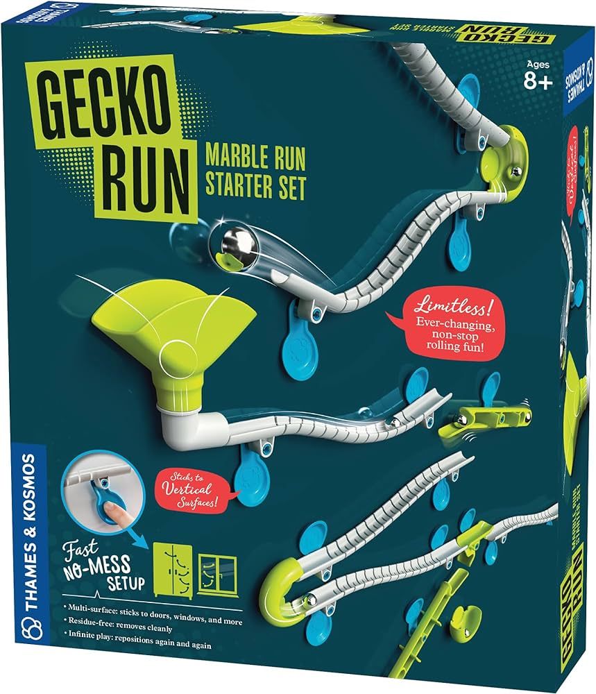 Gecko Run Marble Run Starter Set by Thames & Kosmos – 63 Piece Vertical Marble Run Toy with Fle... | Amazon (US)