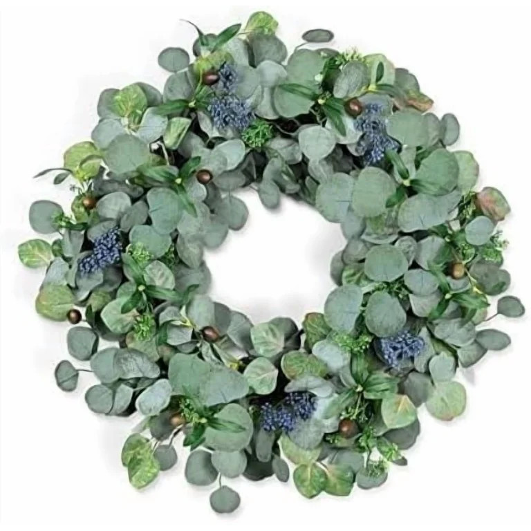 Eucalyptus Wreath for Front Door, COLORSPEC 24 Inch Eucalyptus Wreath with Olive Leaves and Berri... | Walmart (US)