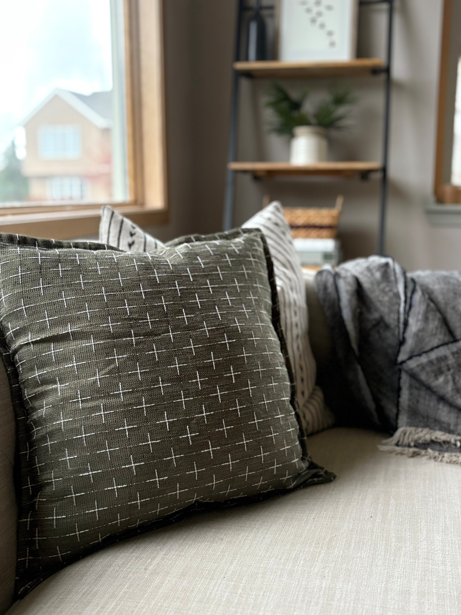 Christmas pillow covers in olive green that are festive enough for the holiday but their basic pattern make them perfect for year-round use. Once they’re next to garlands and other decor, they instantly become festive! 

#LTKHoliday #LTKSeasonal #LTKHome