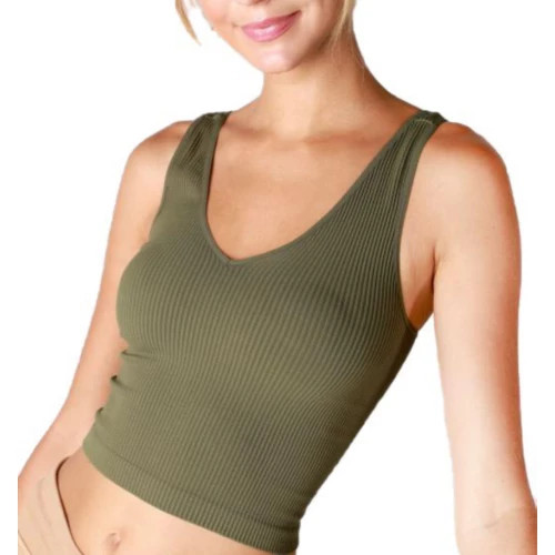Women's NikiBiki Vneck Ribbed Crop Tank Top | Scheels