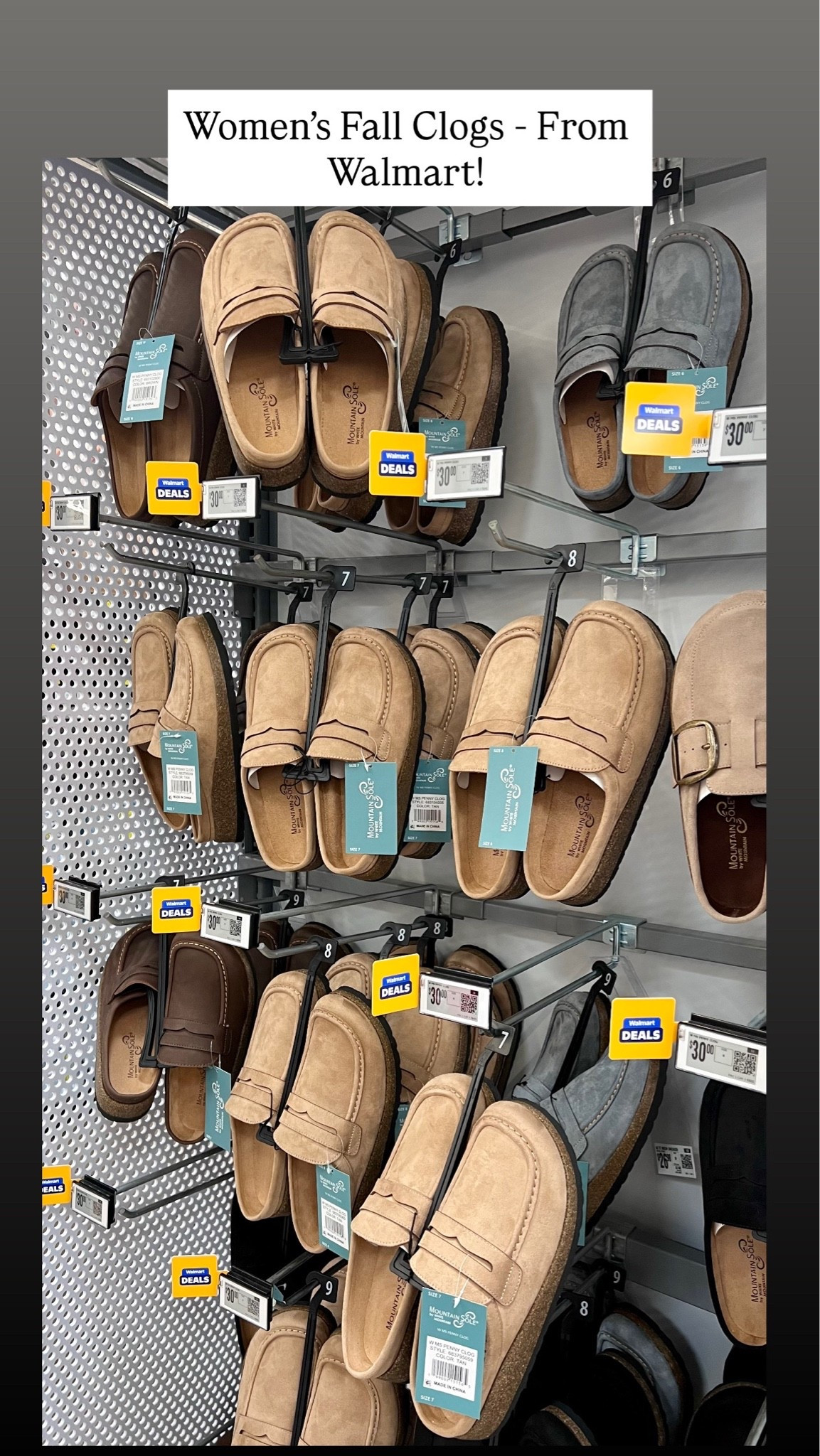 Women’s Fall Clogs from Walmart! Fits true to size.