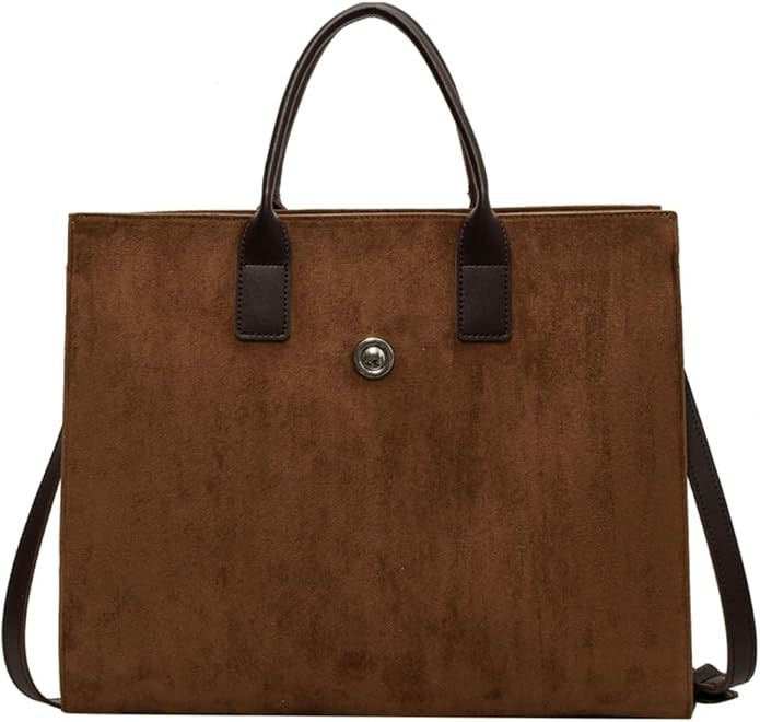 Suede Tote Handbag Winter Fall Shoulder Bag Purse for Women Men Adjustable Strap Trendy Crossbody... | Amazon (US)