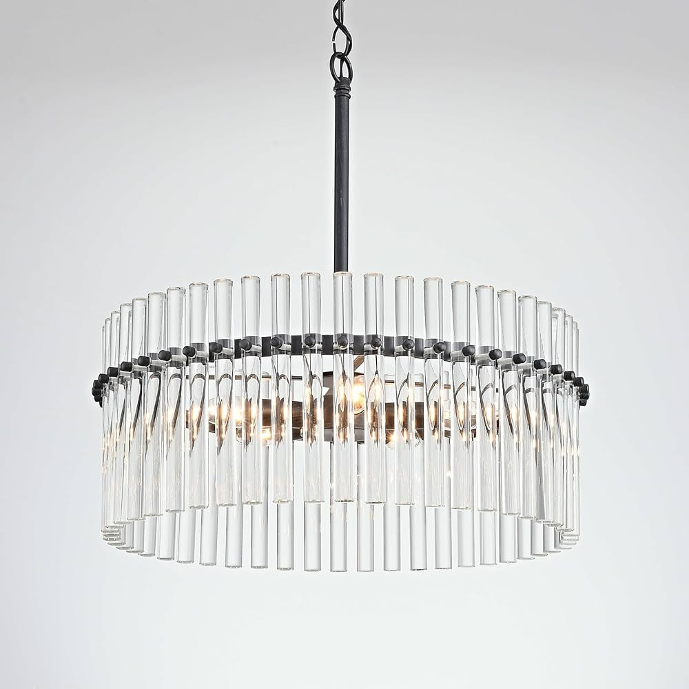 Casandra 5-Light Crystal Chandelier Antique Black N/A Adjustable | Amazon (US)