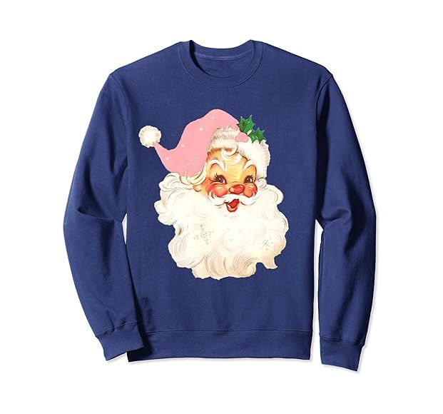 Vintage Retro Christmas Santa Claus Sweatshirt, Long Sleeve | Amazon (US)