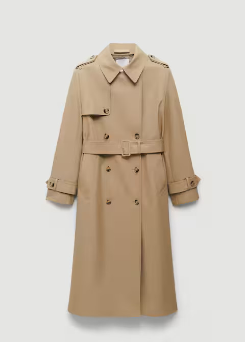 Double-breasted cotton trench coat -  Women | Mango United Kingdom | MANGO (UK)