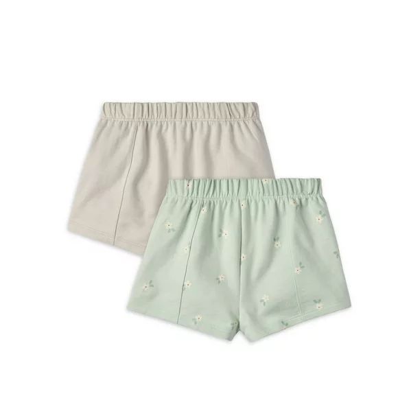 Modern Moments by Gerber Toddler Girl Peached French Terry Shorts, 2-Pack, Sizes 12M-5T | Walmart (US)