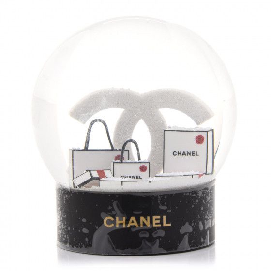 CHANEL Glass CC Shopping Bag Snow Globe | Fashionphile