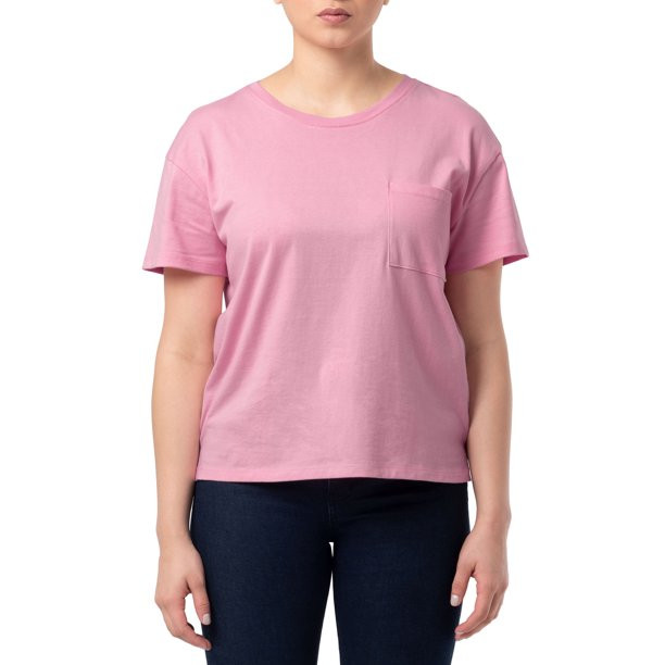 Time and Tru Women's Short Sleeve Boyfriend T-Shirt | Walmart (US)