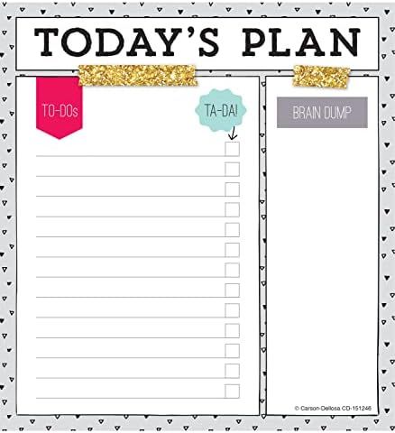Carson Dellosa Today's Plan Notepad, 50 Sheet Lined Paper To Do List Notepad, Notes, Lists, Groce... | Amazon (US)