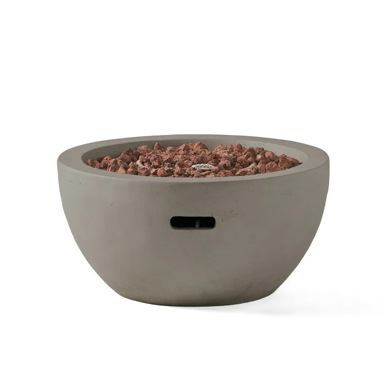 GDF Studio Toulouse Outdoor 40,000 BTU Lightweight Concrete Fire Pit Bowl (No Tank Holder), Light... | Walmart (US)