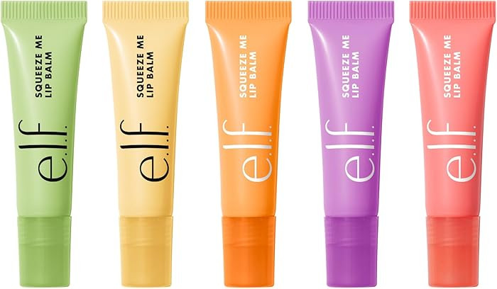 e.l.f. Squeeze Me Lip Balm Set Moisturizing Lip Balm, Strawberry, Vanilla Frosting, Peach, Grape,... | Amazon (US)