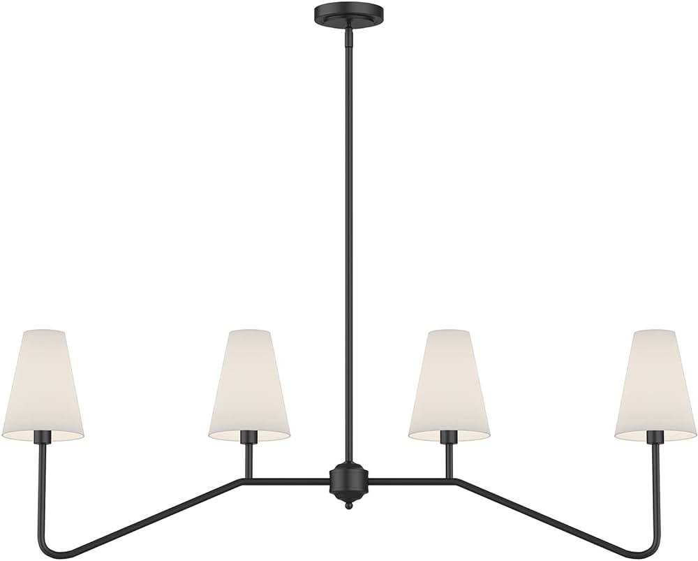 Electro bp;47" W 4-Light Linear Kitchen Island Lighting Fixture Classic Chandeliers Matt Black wi... | Amazon (US)