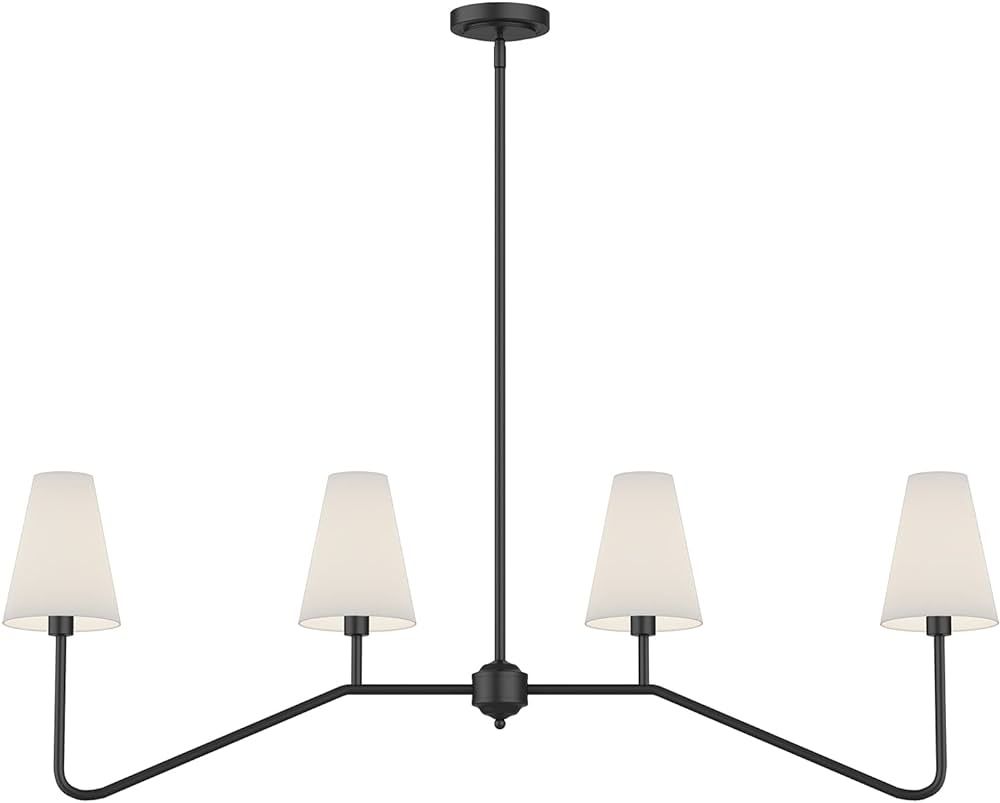 Electro bp;47" W 4-Light Linear Kitchen Island Lighting Fixture Classic Chandeliers Matt Black wi... | Amazon (US)