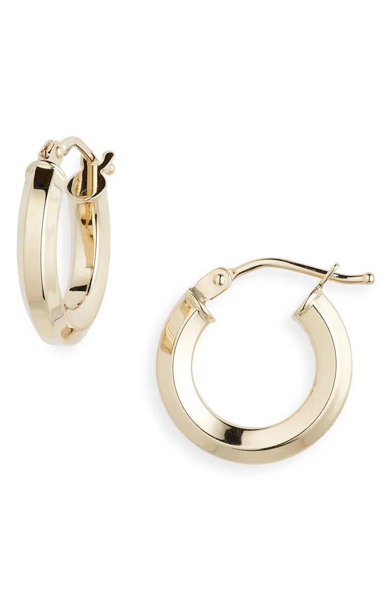 14K Gold Beveled Edge Hoop Earrings | Nordstrom