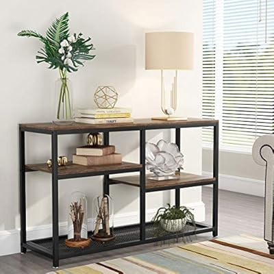 Tribesigns 47 Inch Rustic Console Table, 4-Tier Vintage Sofa Entryway Table TV Stand with Net Sto... | Amazon (US)