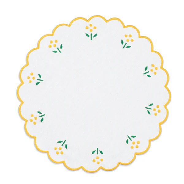 Scalloped Floral Placemat, Yellow Daisy | The Avenue