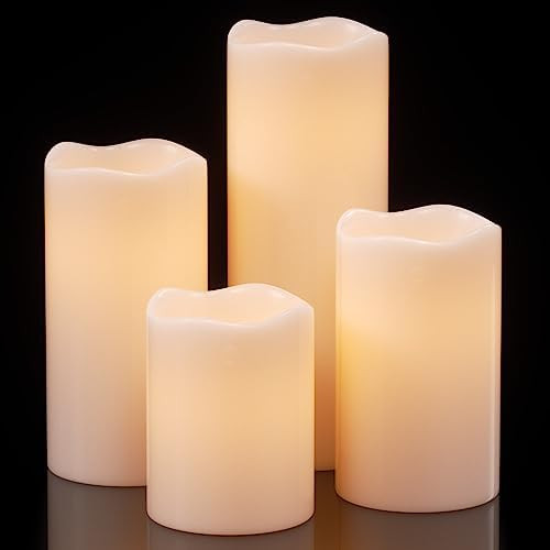Eldnacele Waterproof Flameless Flickering Candles with 6 Hours Timer, Indoor Outdoor White LED Pl... | Amazon (US)