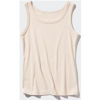 Uniqlo - Cotton Soft Ribbed Vest Top - Beige - M | UNIQLO (UK)