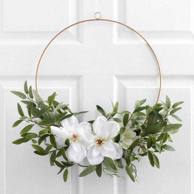 Faux Eucalyptus And Flower Hoop Wreath | World Market