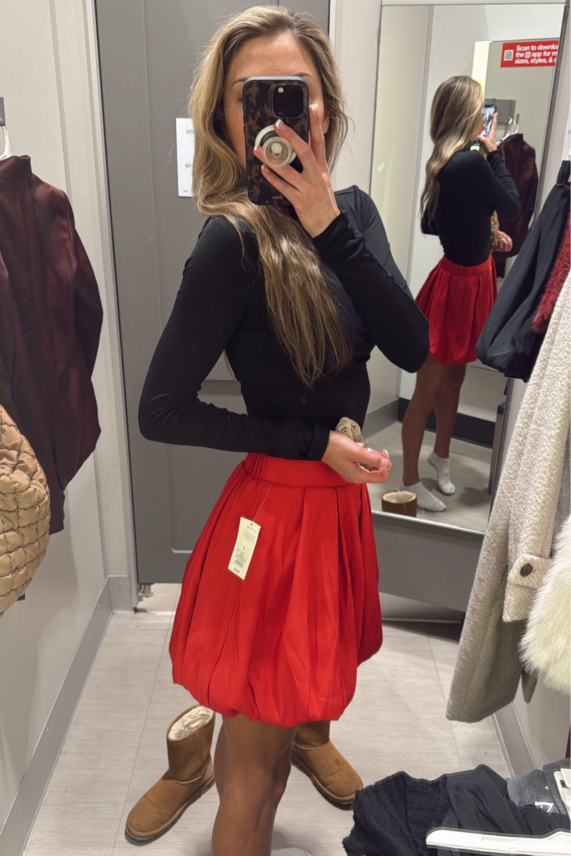 🎄 Target holiday outfits for the win ❤️


•
•
Christmas outfits, red skirt, black turtleneck, holiday outfit festive

#LTKFindsUnder50 #LTKHoliday #LTKStyleTip