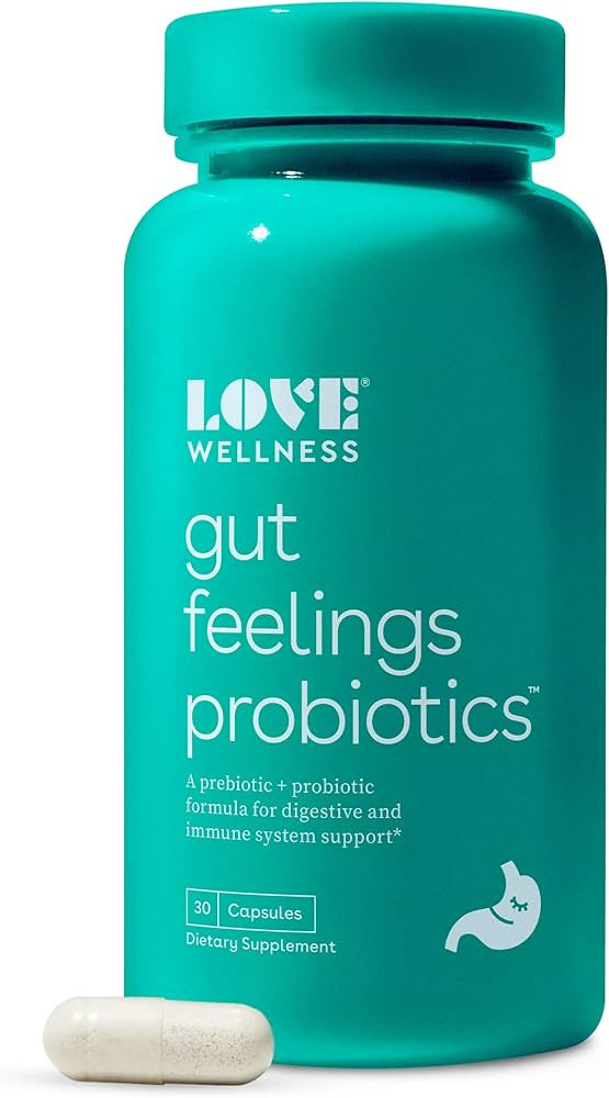 Love Wellness Gut Feelings Probiotic, Digestive Enzyme Supplement - 30 Capsules - Helps Support G... | Amazon (US)