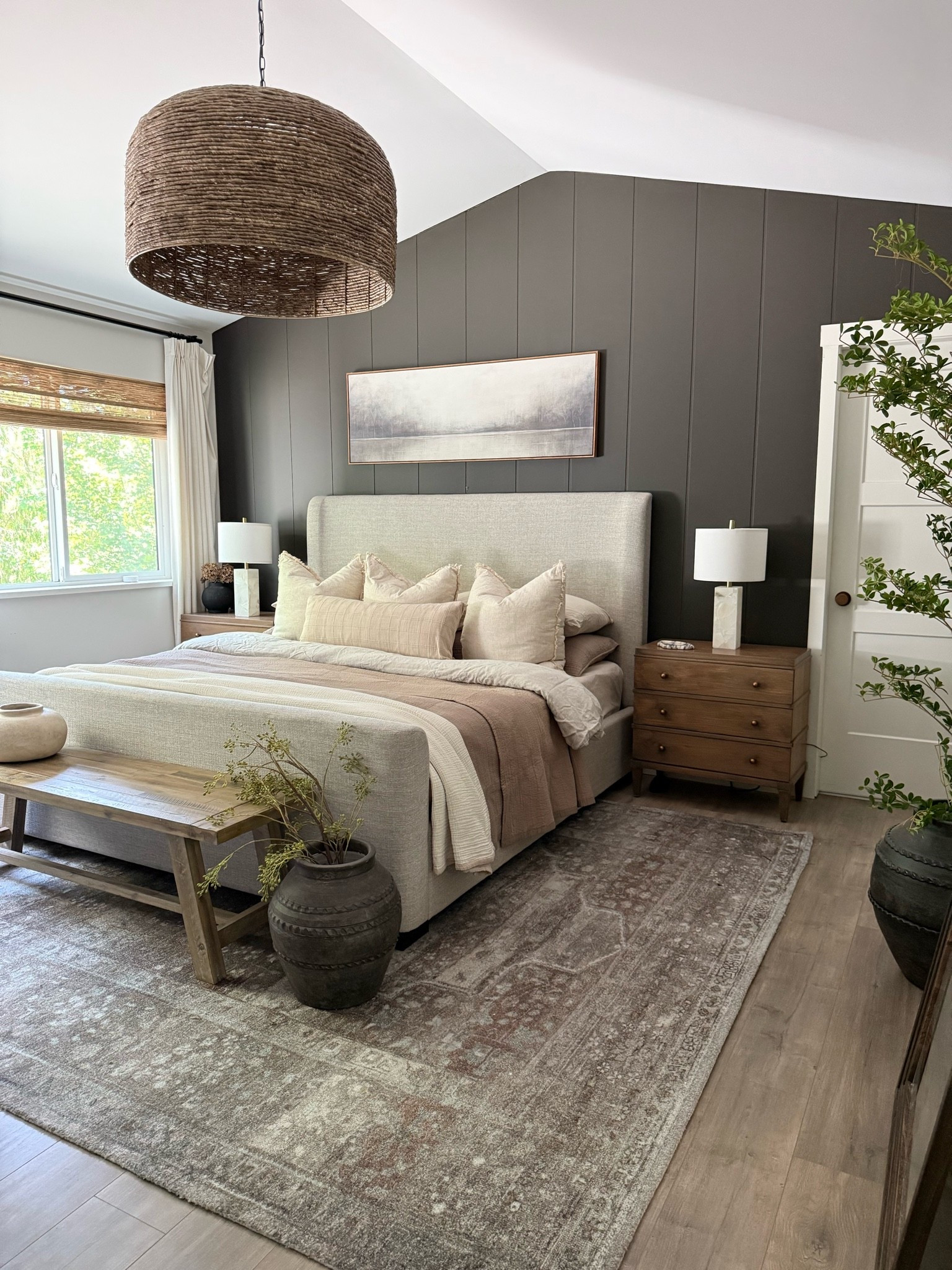 Primary bedroom…organic and calm 🤎