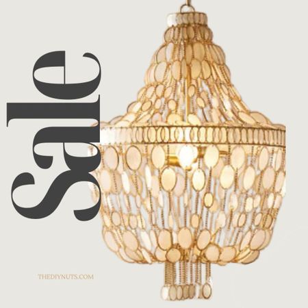 Anthropologie Lighting On Sale. CAPIZ shell lights for a coastal and boho chic vibe. These gold and Capiz chandeliers are so unique and beautiful. #Lighting #modernchandeliers #homedecor

#LTKhome #LTKsalealert