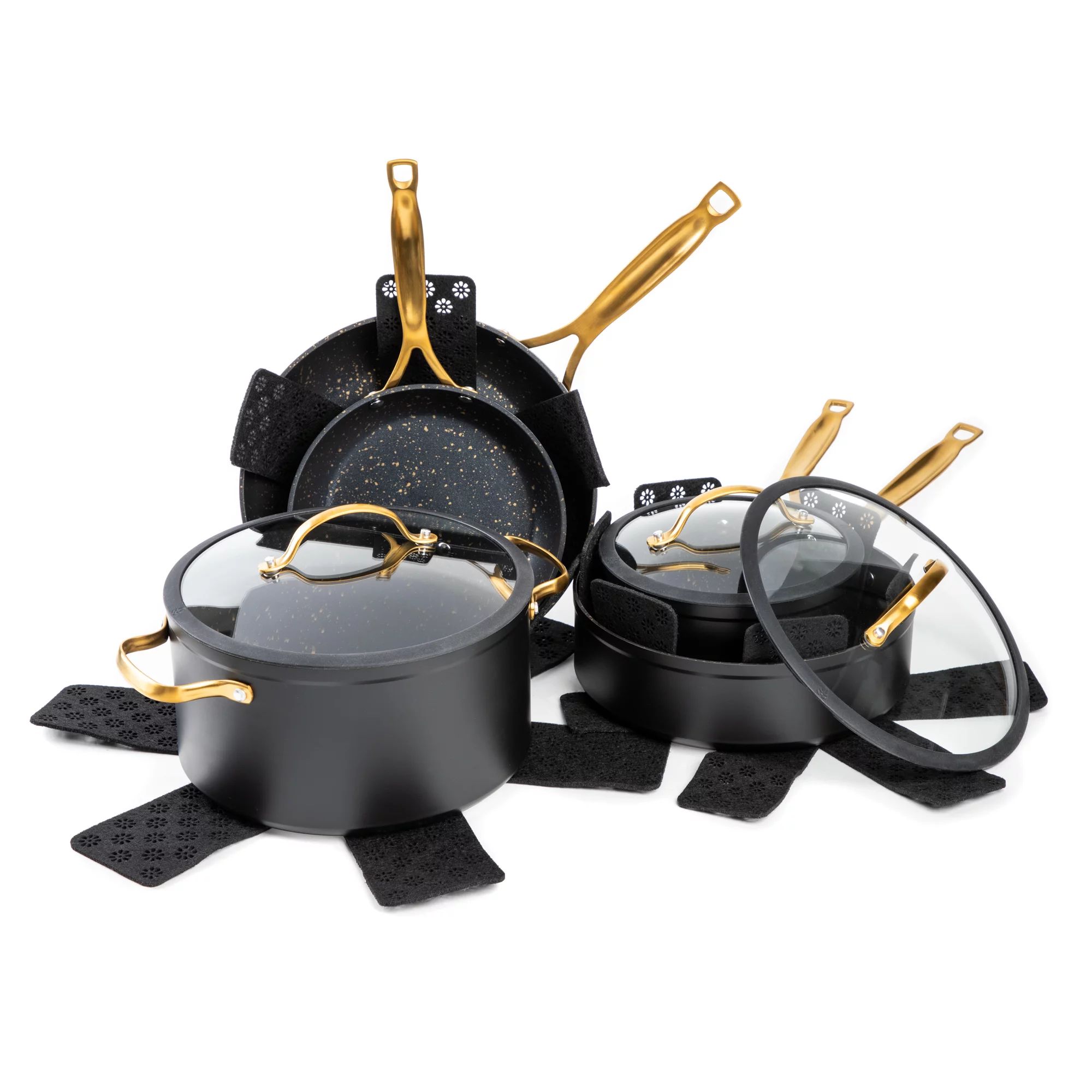 Thyme & Table Non-Stick 12 Piece Gold Pots And Pans Cookware Set | Walmart (US)