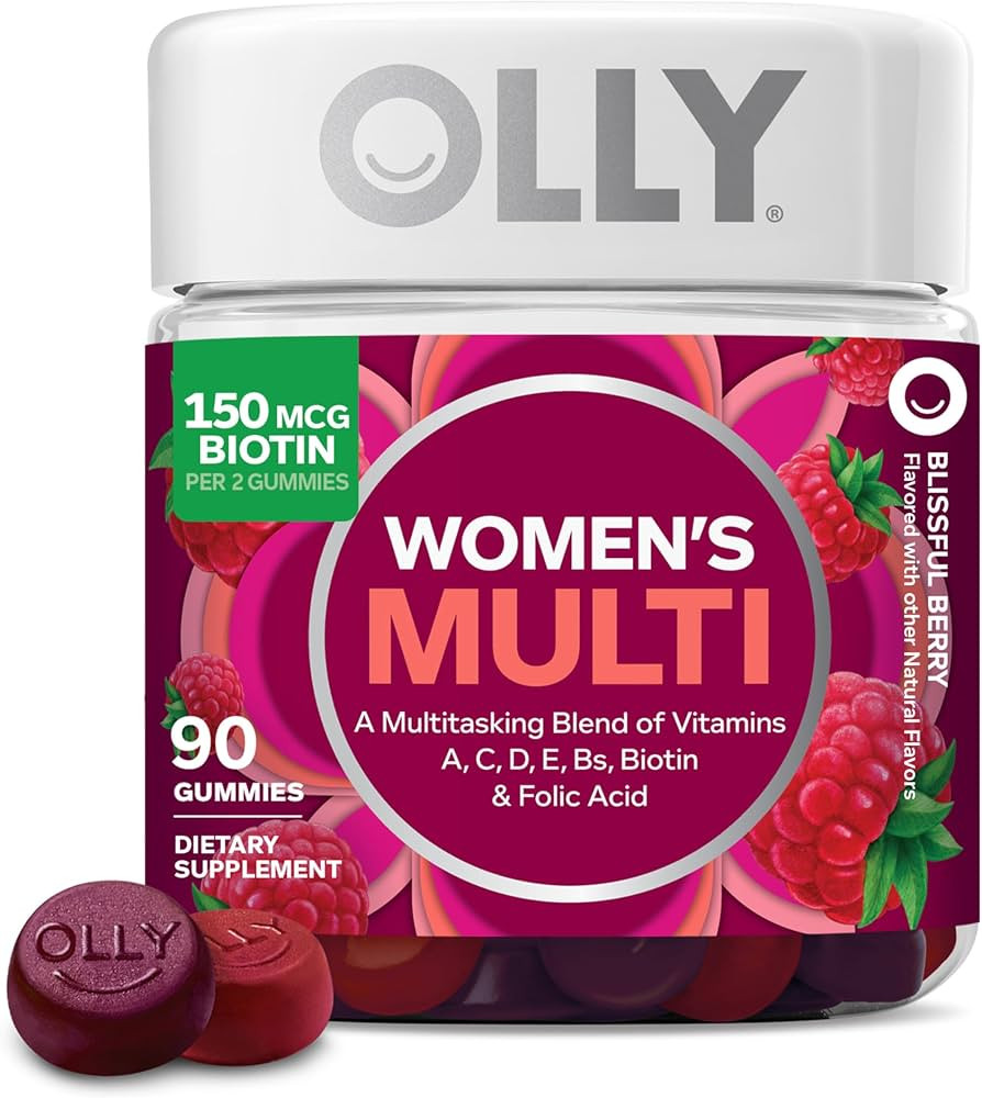 OLLY Women's Multivitamin Gummy, Vitamins A, D, C, E, Biotin, Folic Acid, Adult Chewable Vitamin,... | Amazon (US)