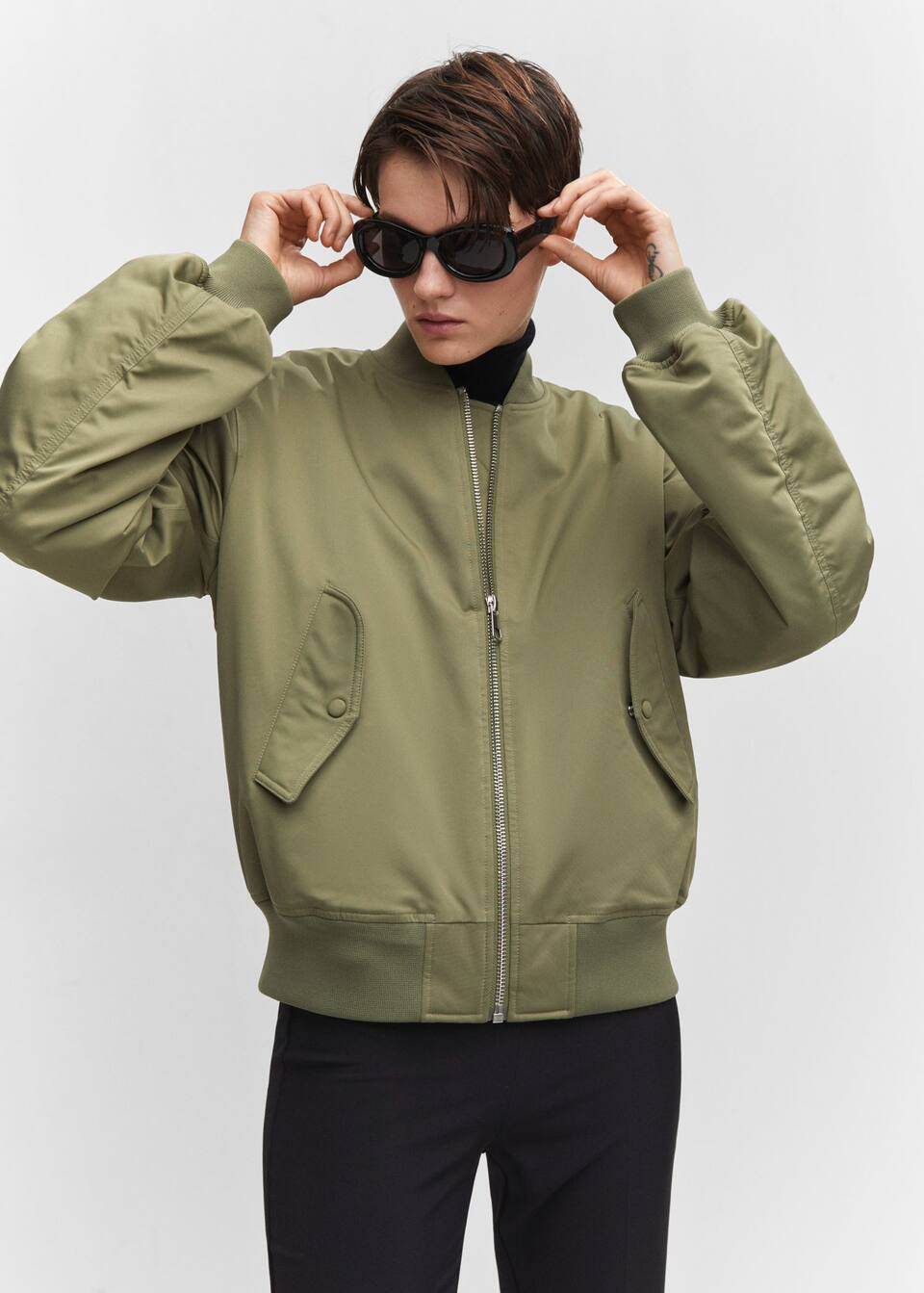 Oversized bomber jacket | MANGO (US)