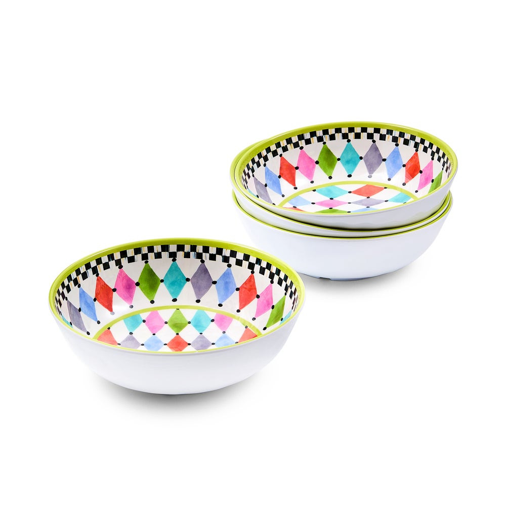 Palm Springs Melamine Small Bowls, Set of 4 | MacKenzie-Childs